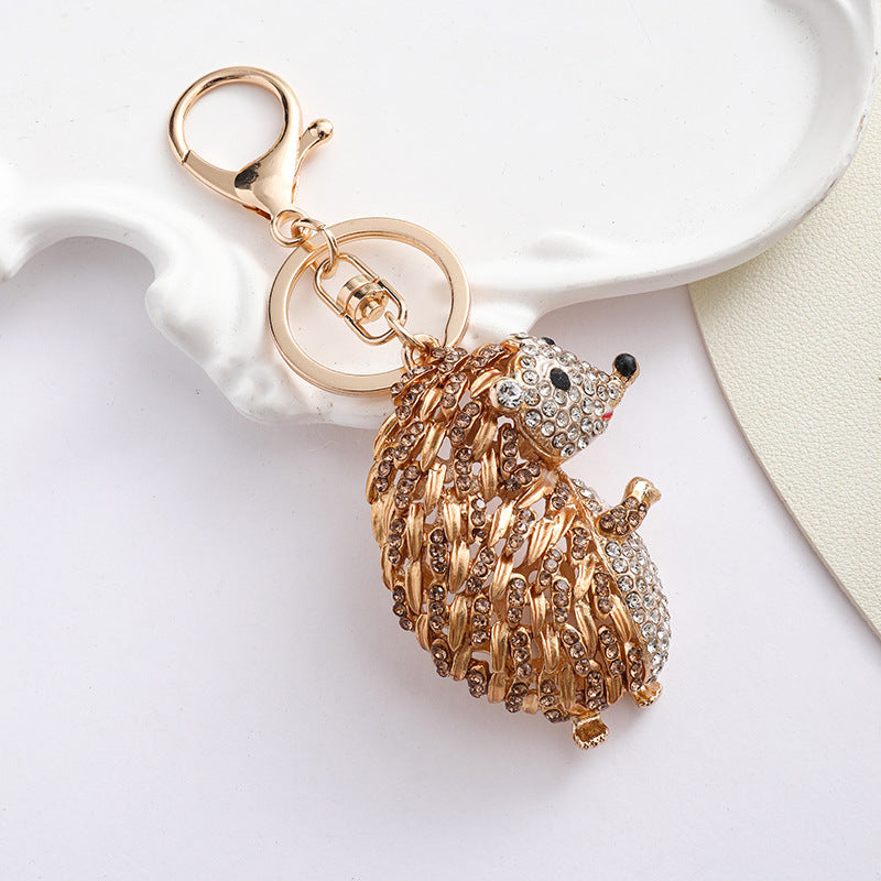 Wholesale Cartoon Hedgehog Rhinestone Keychain Alloy Decorative Accessory