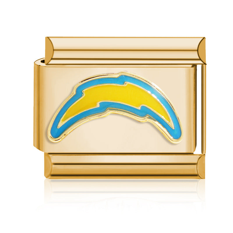 Wholesale 9mm Italian Charm Starter Bracelets DIY Rugby Stainless Steel Composable Bracelet