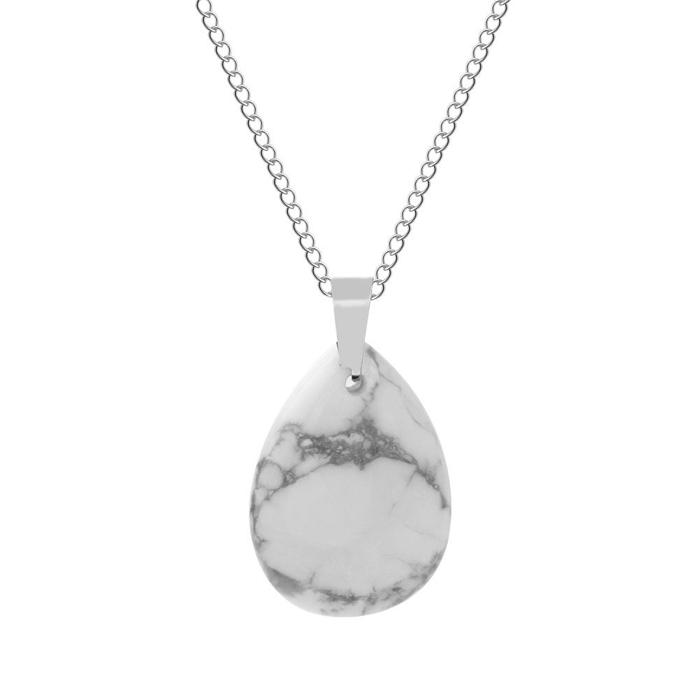 Wholesale Natural Crystal Pendant Necklace Stainless Steel O-Chain with Lobster Clasp Boutique Jewelry Accessory