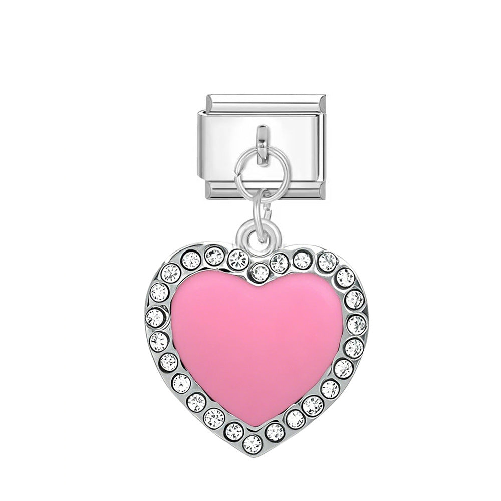 Wholesale  Italian Charm Bracelet 9mm DIY  Letter Heart  Creative Stainless Steel Composable Bracelet