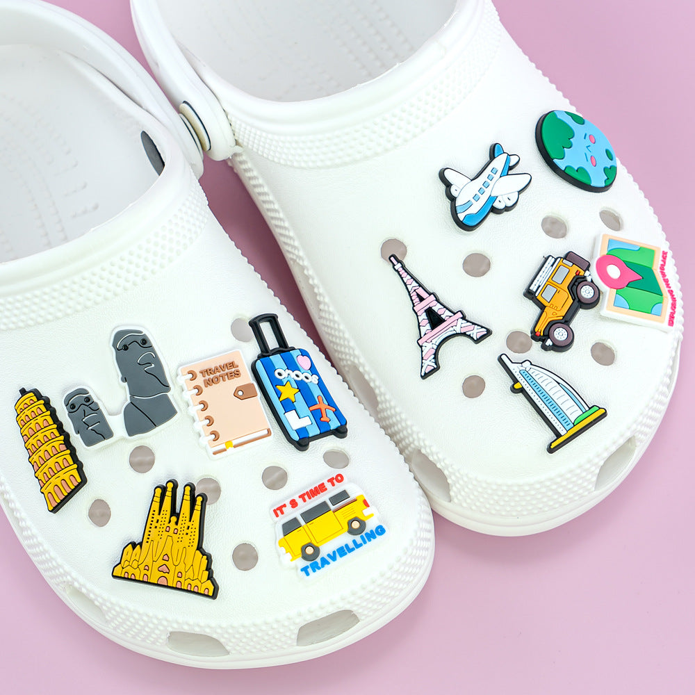 Wholesale Random 100pcs Travel Series Shoes Accessories Shoes Charms