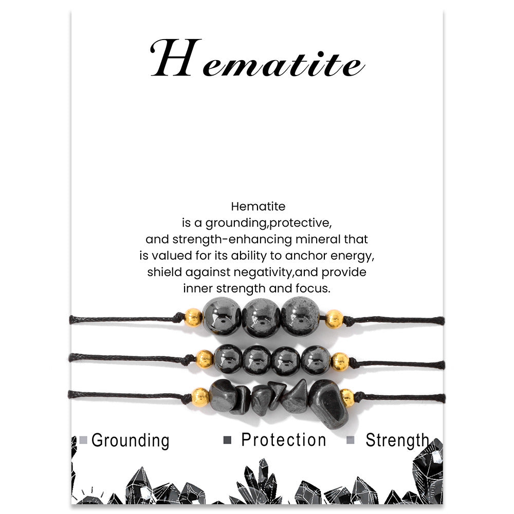 Wholesale Natural Stone Crystal Set Crushed Stone Beads Handmade Woven Bracelets ACC-BT-GEB010