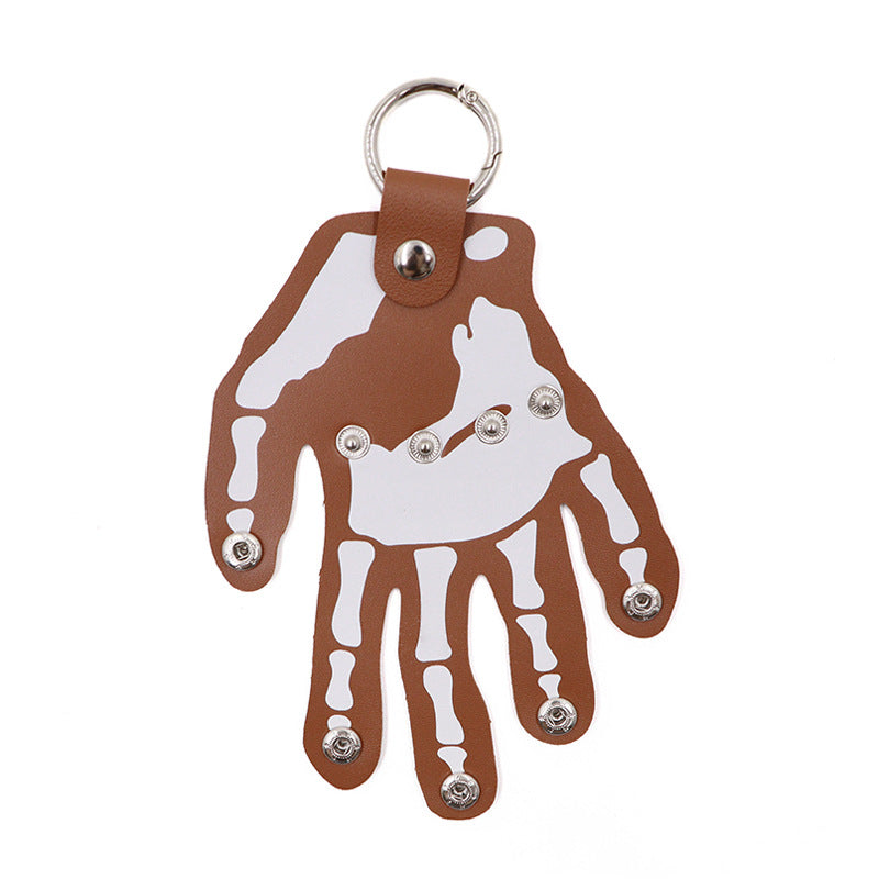 Wholesale Leather Palm Shape Keychain Halloween Decoration