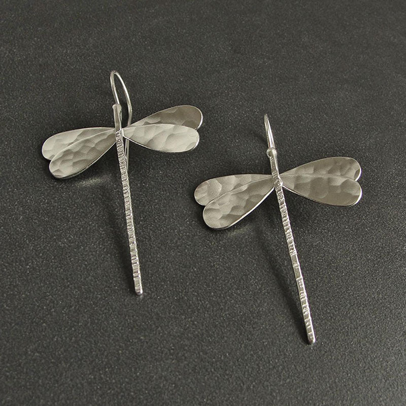 Wholesale Creative new insect dragonfly long earrings metal inlaid moonstone earrings