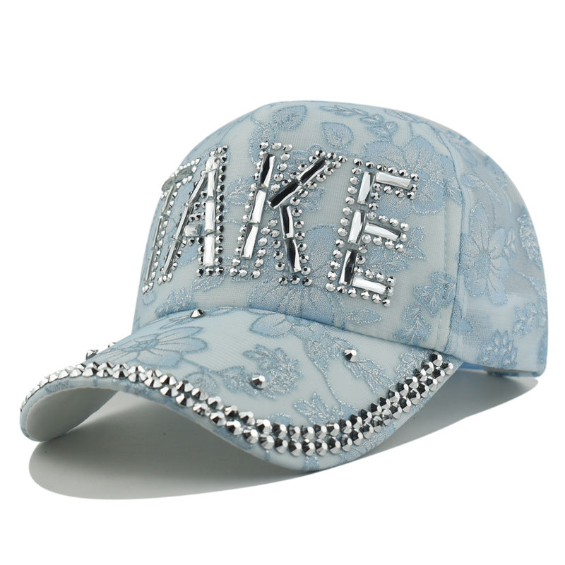 Wholesale Rhinestone Lace Flower Baseball Cap