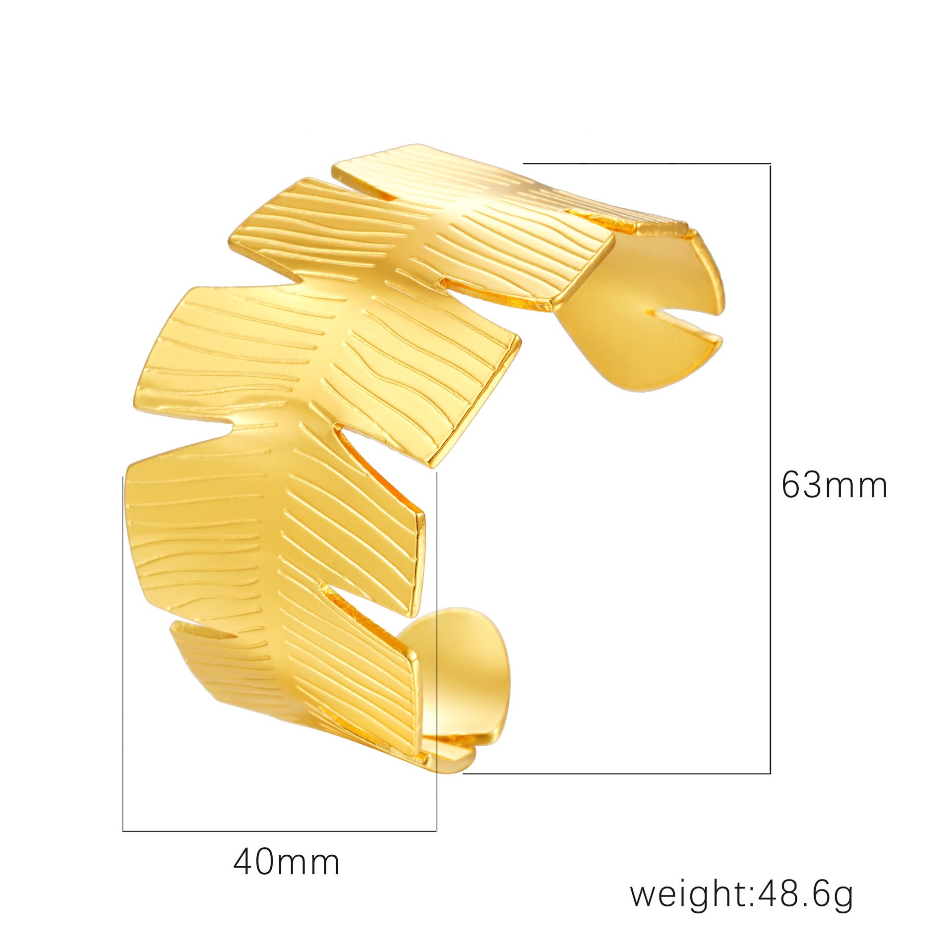 Wholesale Stainless Steel Open C Shape Bangle 18K Gold Plated Fashion Jewelry for Gift Boutique Resale