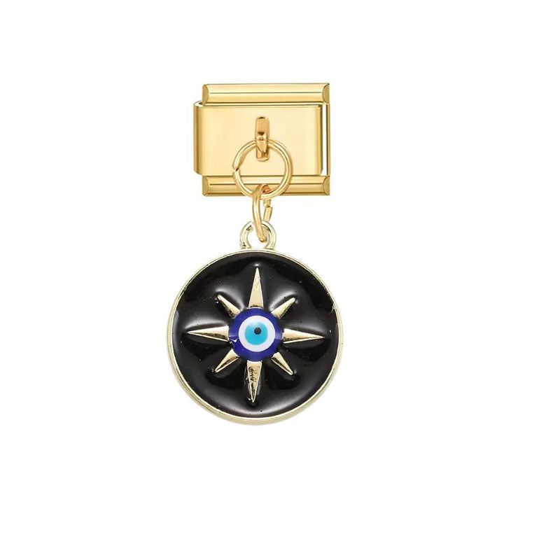 Wholesale Evil Eye Pendants – Alloy with electroplated finish;  DIY jewelry accessories suitable for everyday wear or as gifts