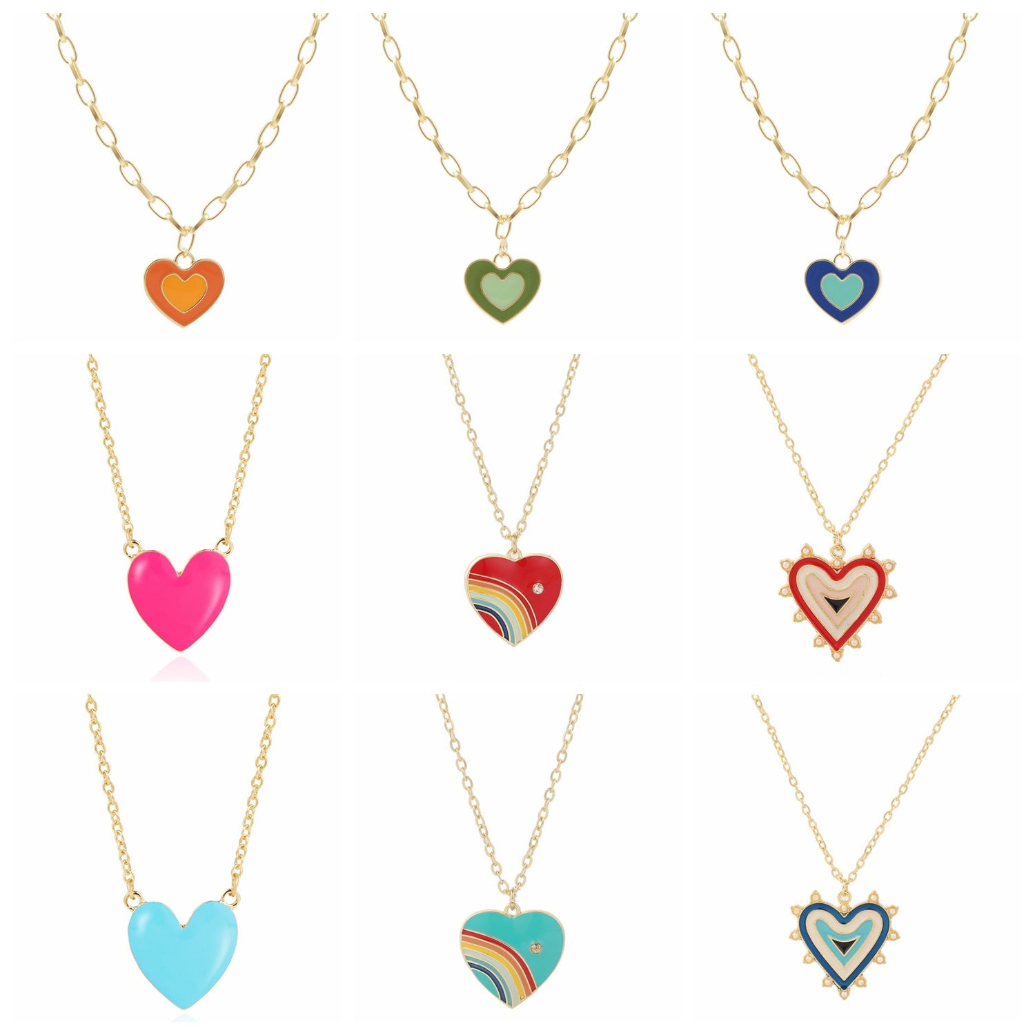Wholesale Alloy Rainbow Love Necklace ACC-NE-ManYi013
