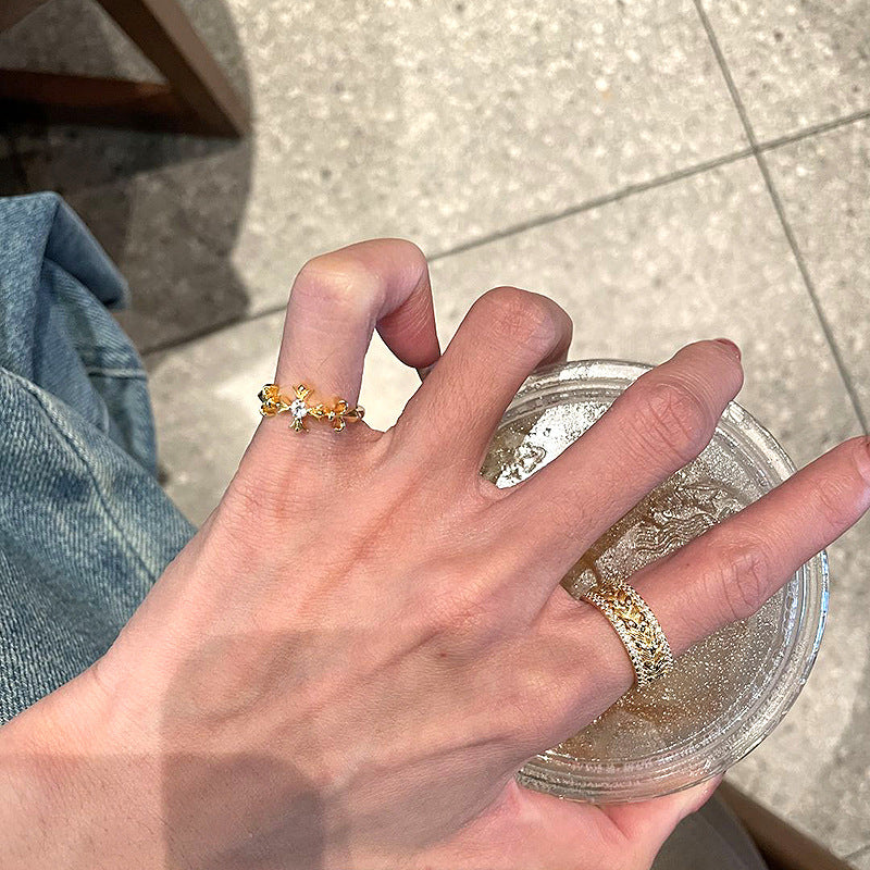 Wholesale Cross Yellow Oriole Tail Flower Tail Ring