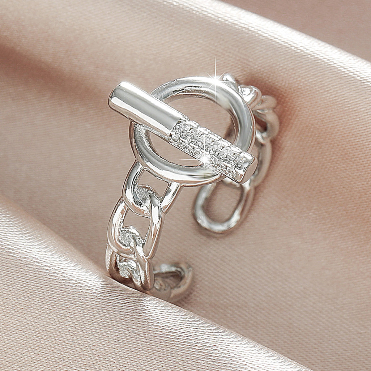 Wholesale otbuckle shape opening adjustable geometric ring