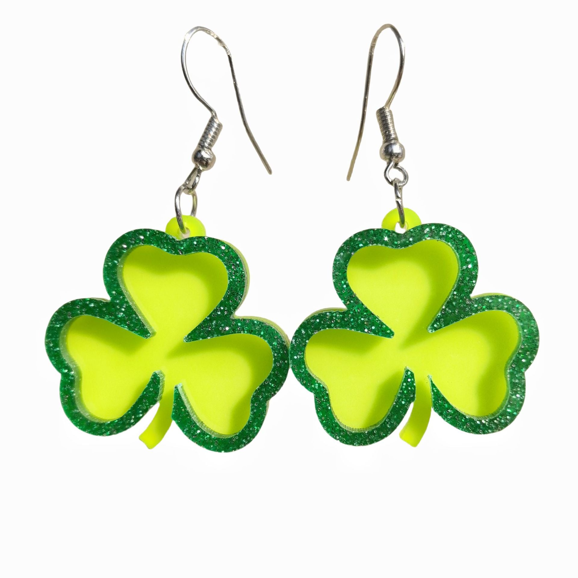 Wholesale St. Patrick's Four Leaf Clover Green Earrings