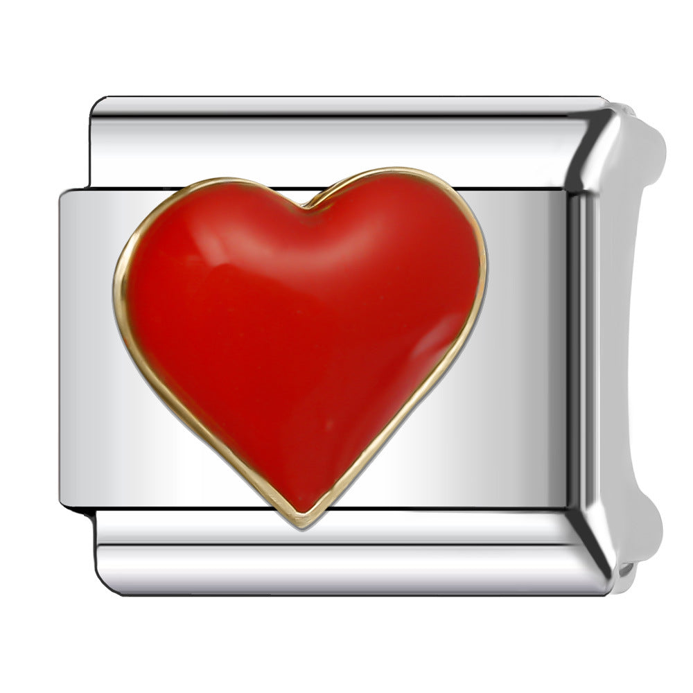 Wholesale Italian Charm Bracelet 9mm DIY Splicing Red Series Stainless Steel Composable Bracelet