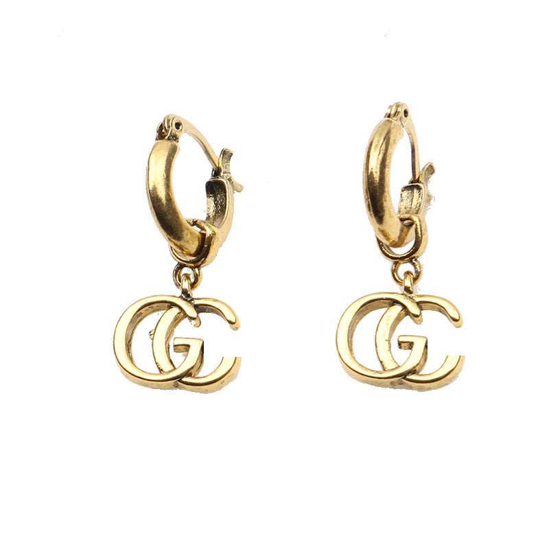 Wholesale Retro Ethnic Geometric Double G Earrings - Chic Fashion Accessory for Boutique Resale