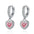 Wholesale copper inlaid zircon heart earrings