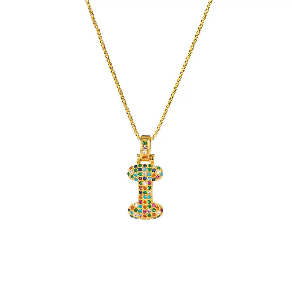 Wholesale Hip-Hop 26 Letter Pendant Set,  Gold Plated Copper Diamond-Set,  Chic Jewelry Gift