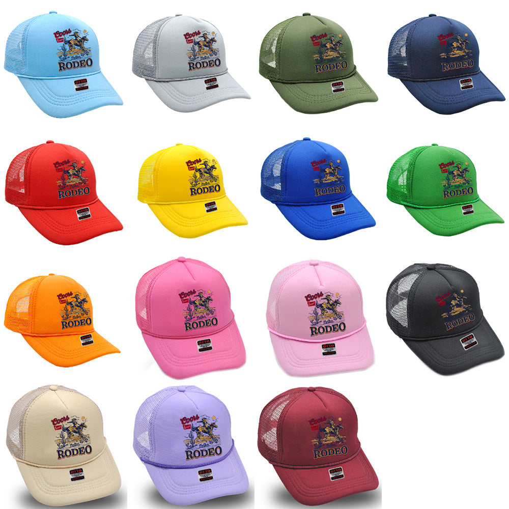 Wholesale Trucker Hat Denim Print Sponge Mesh Cap Baseball Cap ACC-HT-HaiPu015