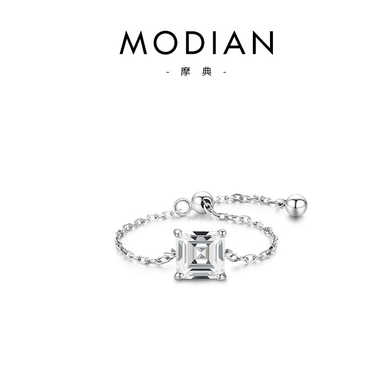 Wholesale S925 Silver Zircon Ring Open Adjustable Ring ACC-RS-MoDian004