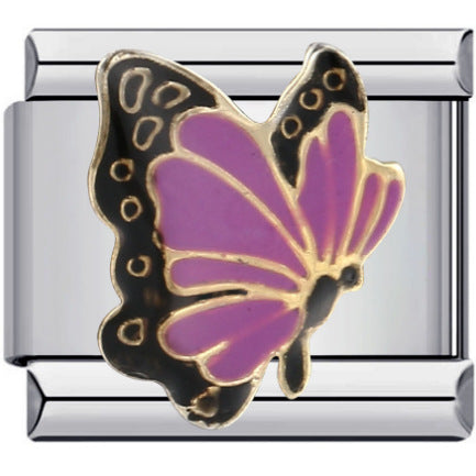 Wholesale 10pcs Italian Charm Bracelet 9mm DIY Splicing Removable Butterfly Insect Element Stainless Steel Composable Bracelet