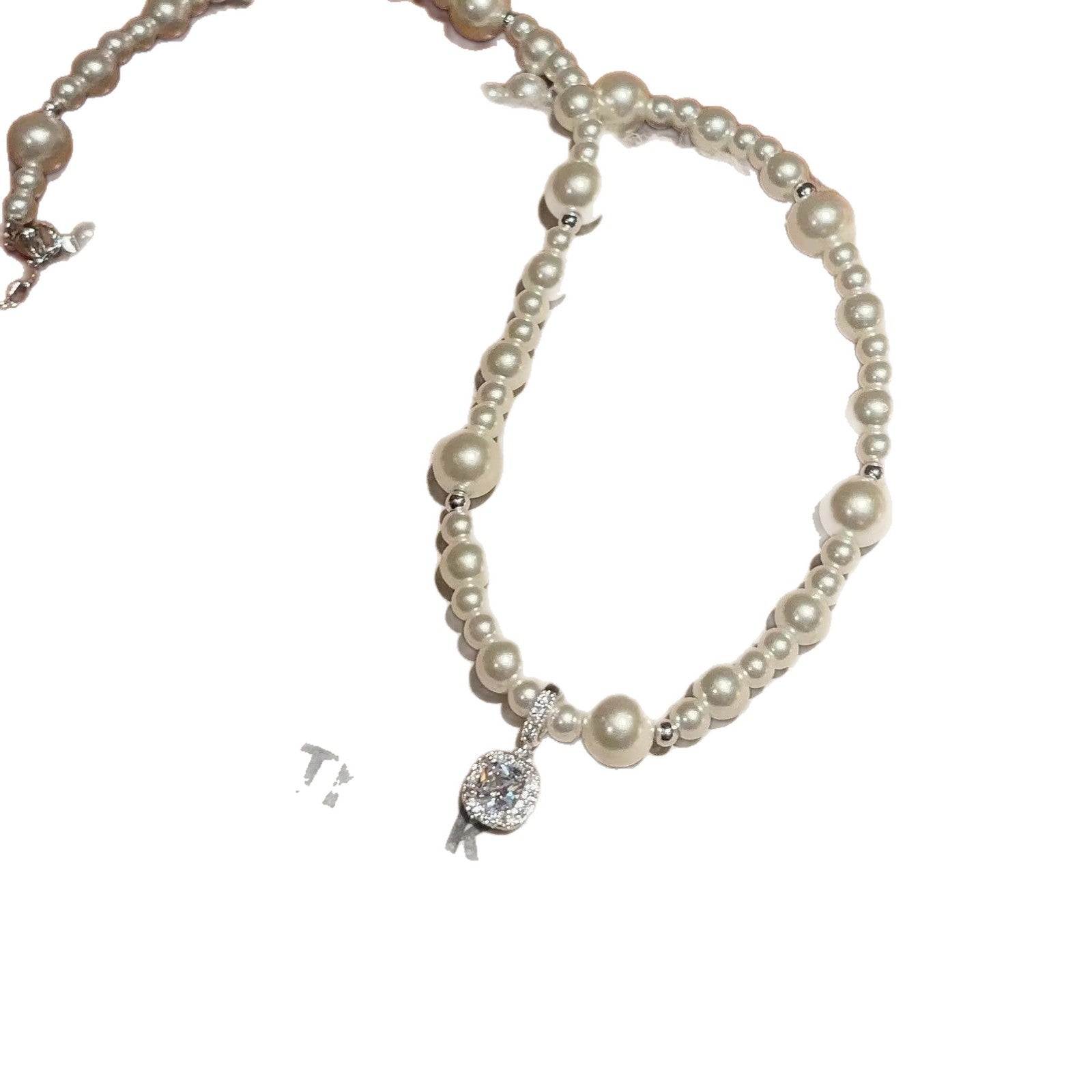 Wholesale French-Style Sugar Cube Pearl Necklace for Women,  Light Luxury,  Elegant,  High-End Clavicle Chain,  Exquisite,  Fashionable,  Versatile Neck Chain Accessory