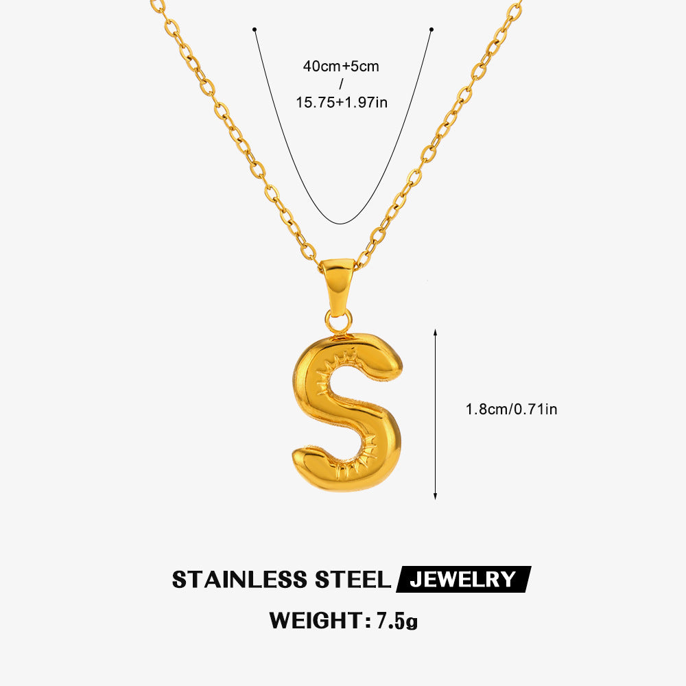 Wholesale stainless steel 26 letter necklace