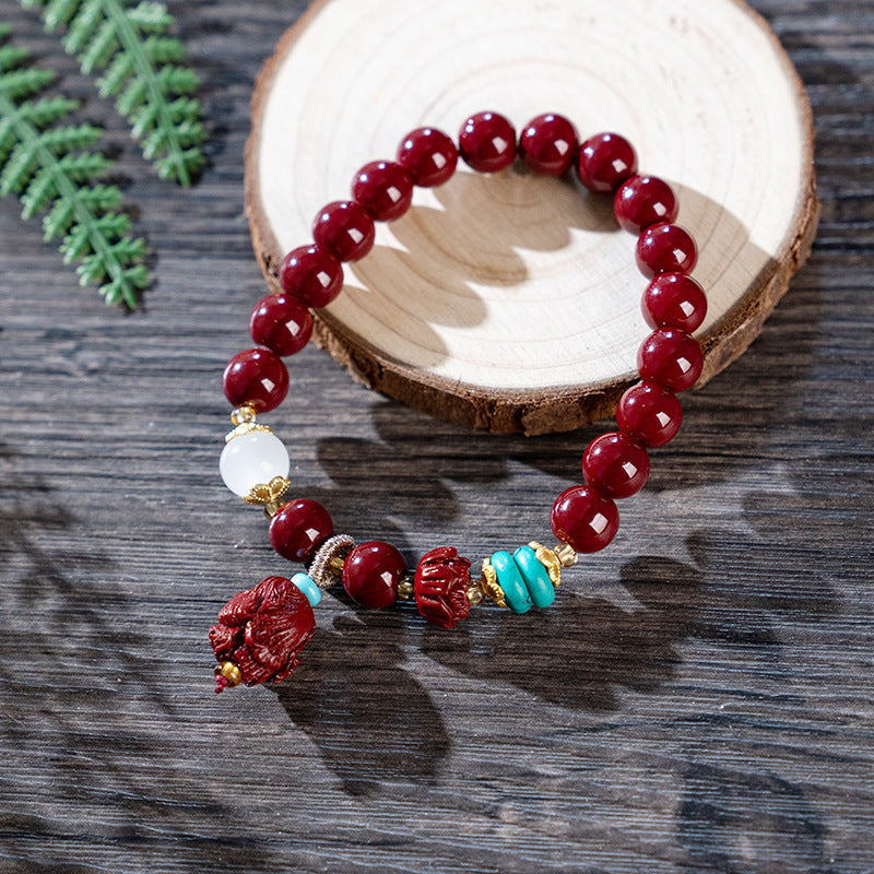 Wholesale  cinnabar beaded bracelet