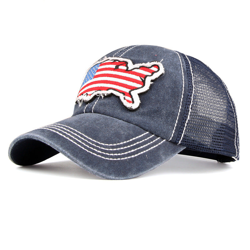 Wholesale American Flag Padded Embroidered Mesh Baseball Cap