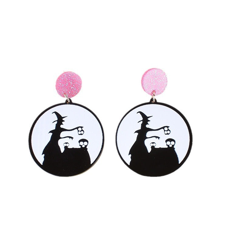 Wholesale Halloween Earrings Witch Tombstone Scream Ghost Acrylic  Earrings