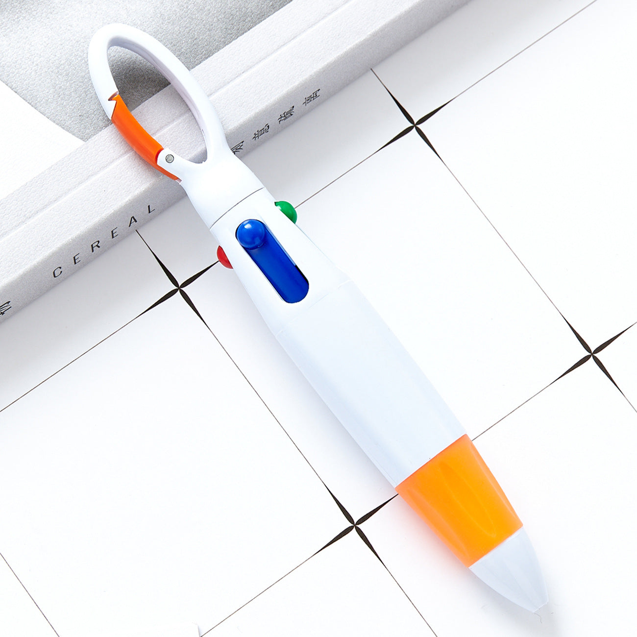 Wholesale Carabiner Four Color Jumping Plastic Ballpoint Pen Pocket Pen ACC-PN-HuaHao013