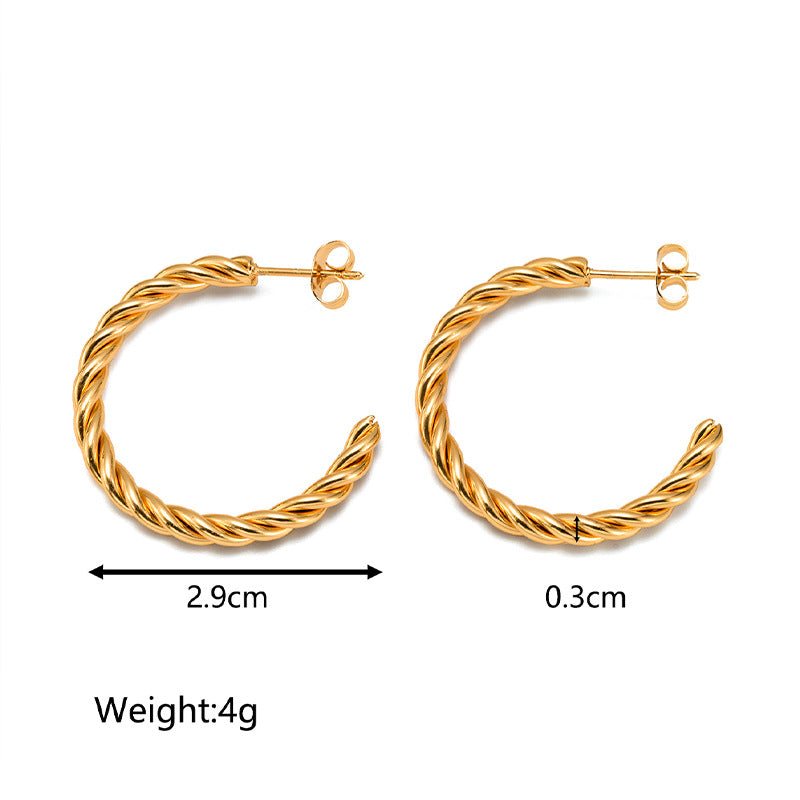 Wholesale Gold Combination Set Stainless Steel 18K Gold Plated Geometric Vintage Earrings ACC-ES-MuShan020