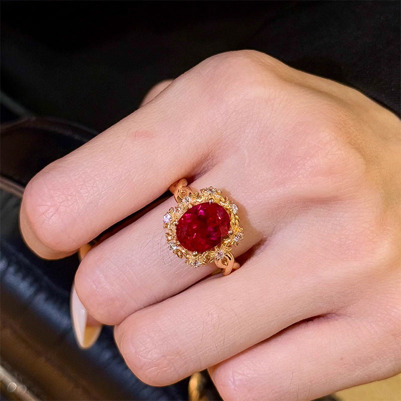 Wholesale Korean Style Retro Champagne Gold Plated Ring - Jewelry Accessory for Everyday Wear and Gift