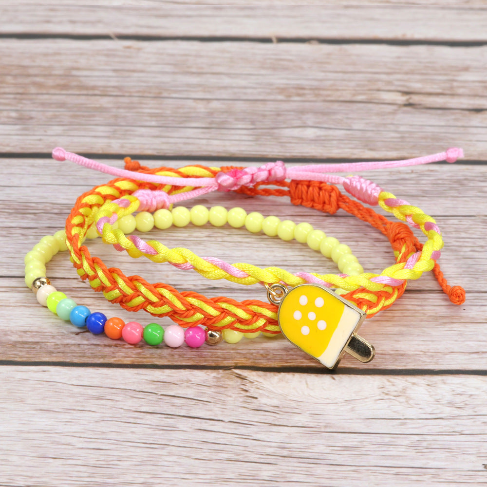 Wholesale Woven Bracelet Spot Color Beads Wax Line Woven Friendship Hand Rope Set