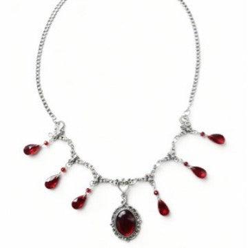 Wholesale Victorian Vampire Gothic Style Red Crystal Necklace Bracelet Set – Trendy Jewelry Accessory for Everyday Wear