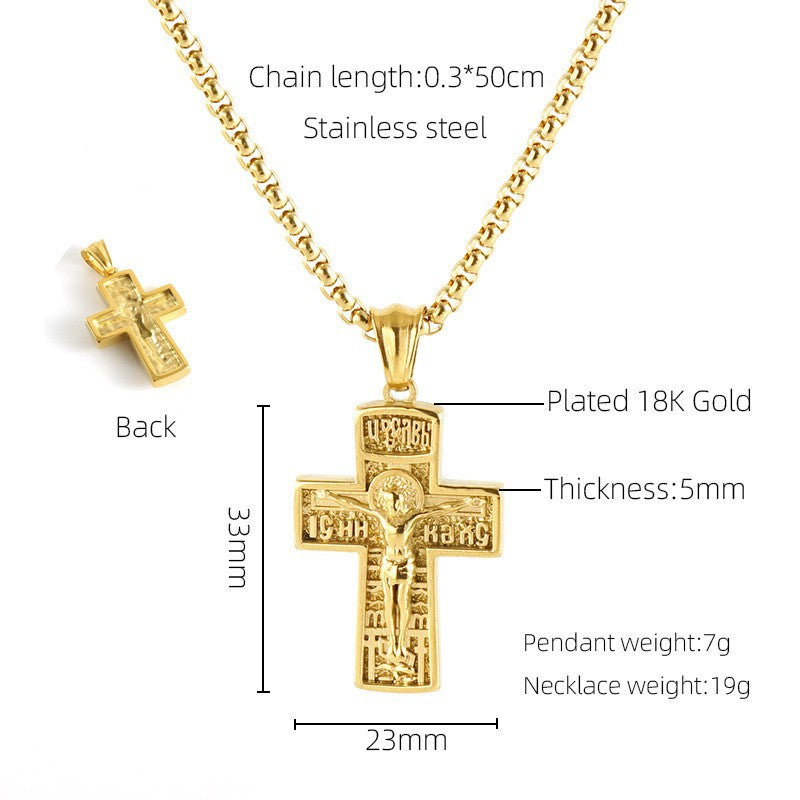 Wholesale  retro stainless steel necklace  cross pendant jewelry