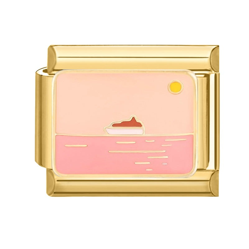 Pulsera de encanto italiano al por mayor de 9 mm empalmado lindo colgante creativo colgante de acero inoxidable brazalete compuesto por acero inoxidable