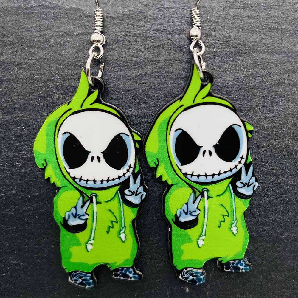 Wholesale Halloween Horror Skull Acrylic Earrings ACC-ES-PuCi001