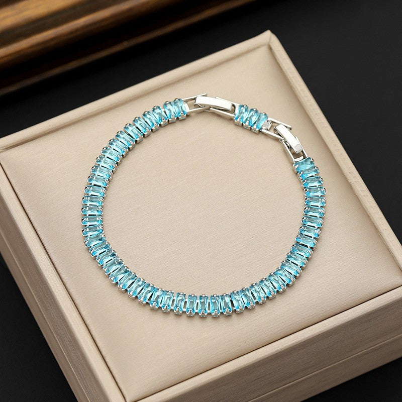 Wholesale Colorful Zircon Tennis Chain Bracelet Fashion Accessory Gift Boutique Resale