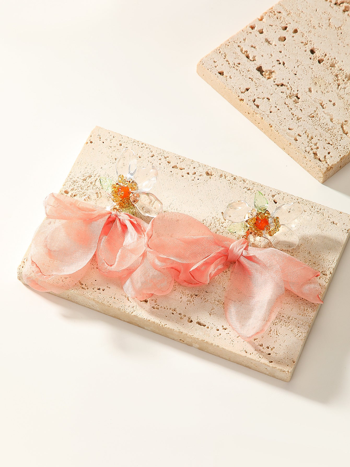 Wholesale Yellow flower fabric earrings