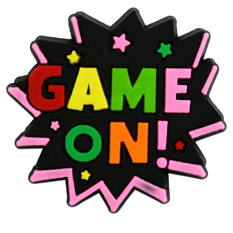 Wholesale  Random 100pcs phrase seriesPVC Soft Rubber Shoe Buckle Decoration