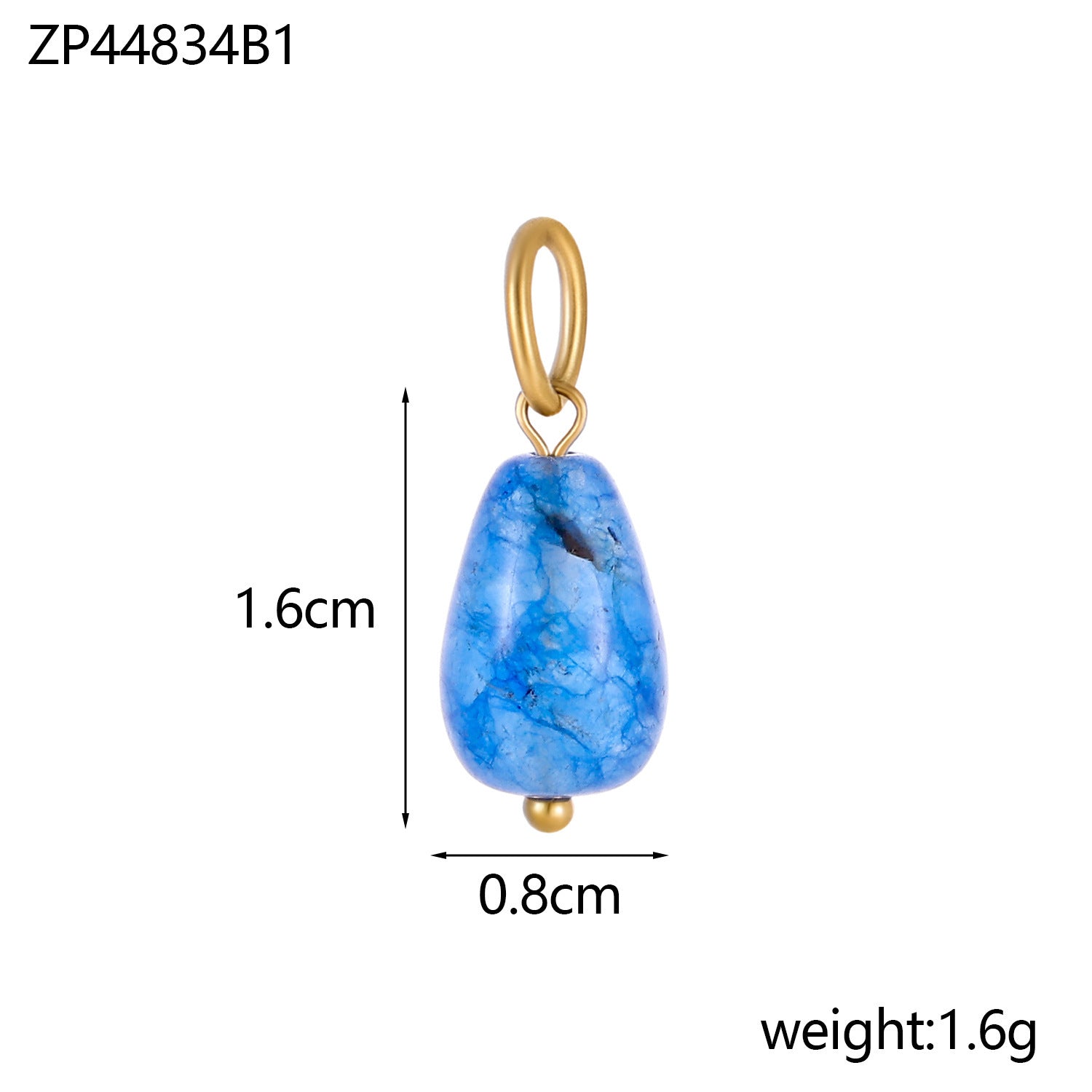 Wholesale DIY 12-color natural stone hanging ring chain pendant