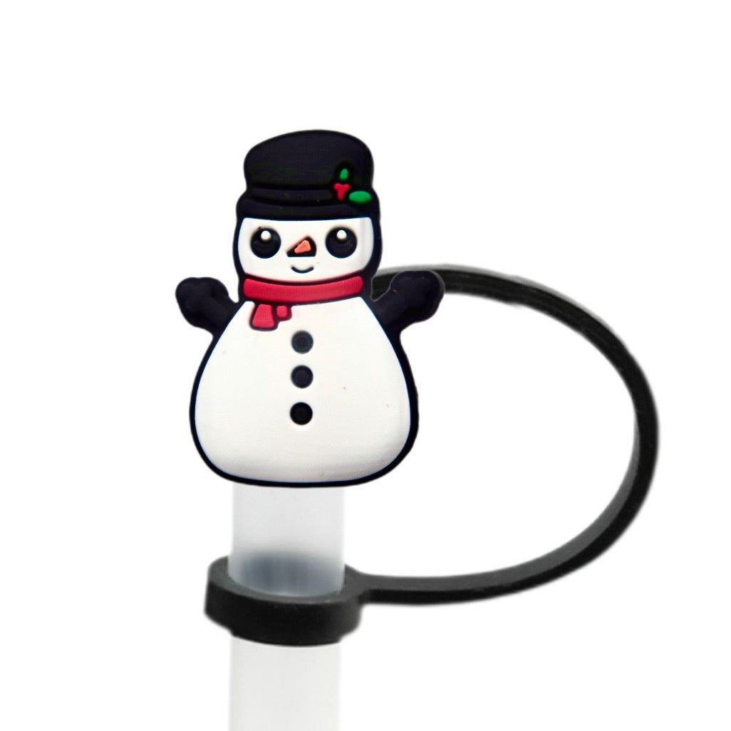 Wholesale 10pcs Christmas themed cartoons 8/ 10mm Straw Cover Straw Tube Cap