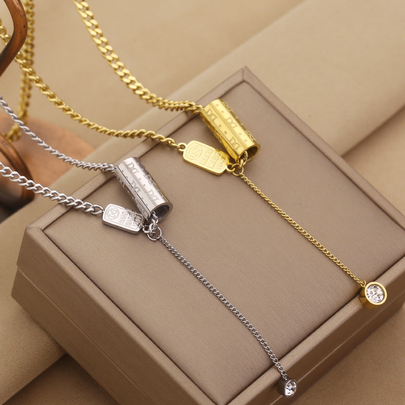 Wholesale tassel clavicle chain titanium steel non-fading necklace