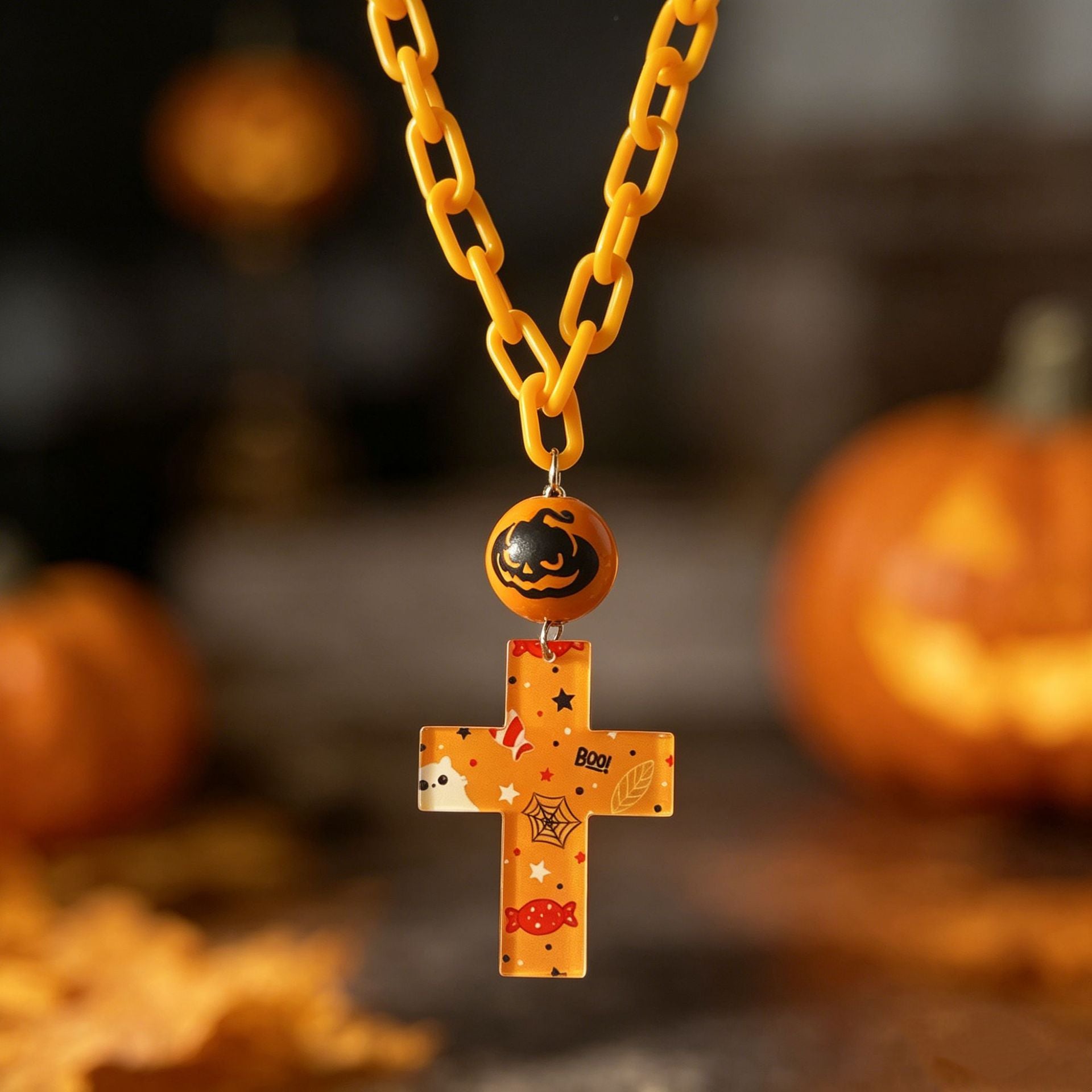 Wholesale  Acrylic Cross Earring Necklace Set Fashion Accessory Boutique Resale