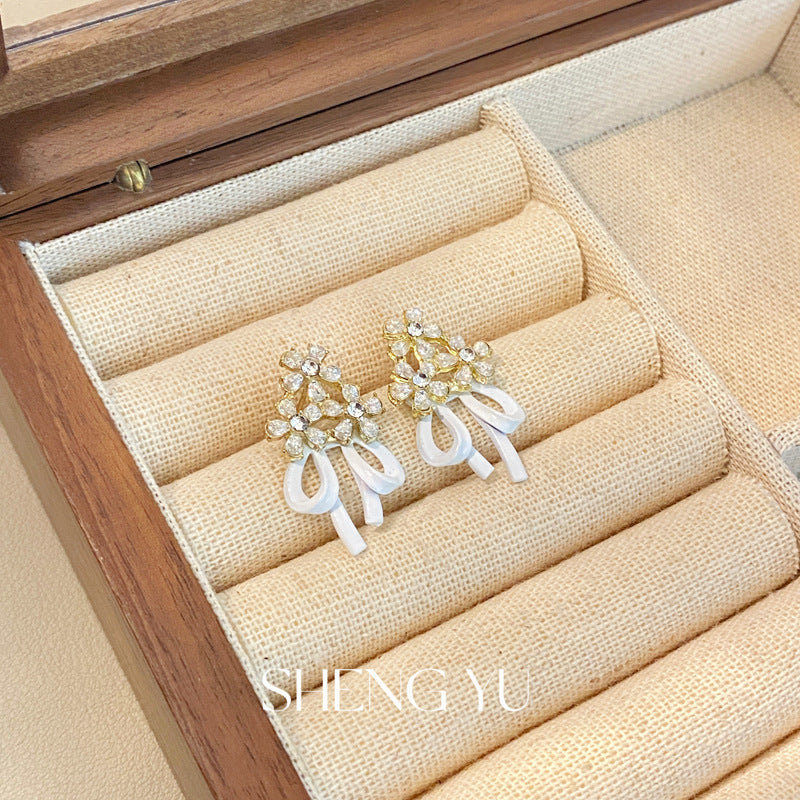 Wholesale  Retro Fairy Flower Bow Earrings