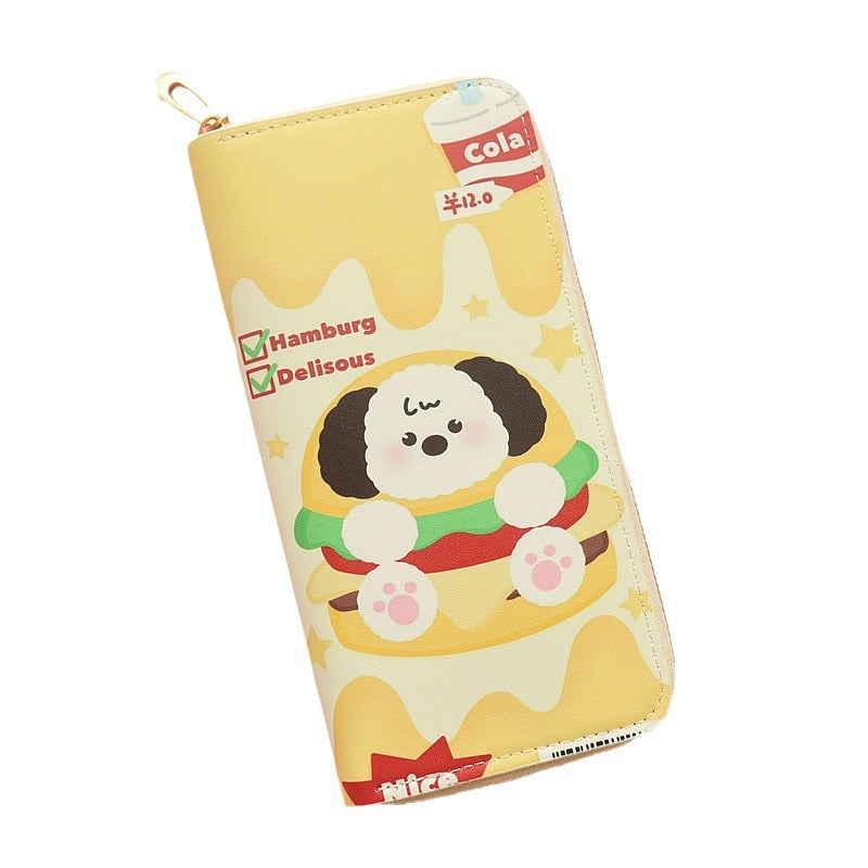 Wholesale Cute Cartoon Hamburger Pattern Long Zipper Wallet ACC-WT-Jumei001