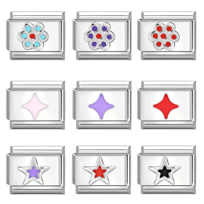 Wholesale Italian Charm Bracelet 9mm DIY Splicing Cute Cartoon Titanium Steel Composable Bracelet