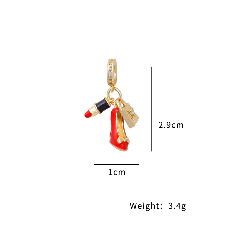 Wholesale Color Ocean Series Gold Plated Red Resin Sweater Chain