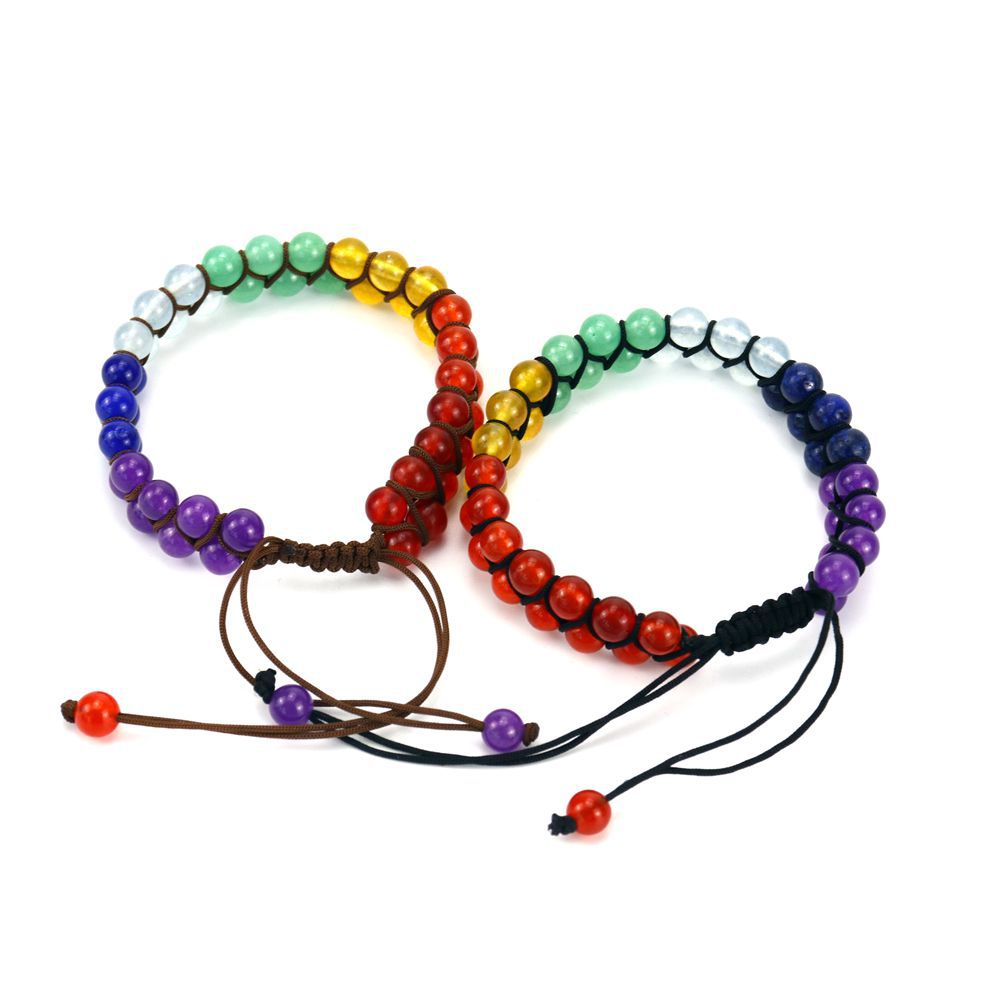 Wholesale Geometric Hand-Woven Amethyst Crystal Double-Layer Women' s Bracelet Fashion Accessory Gift