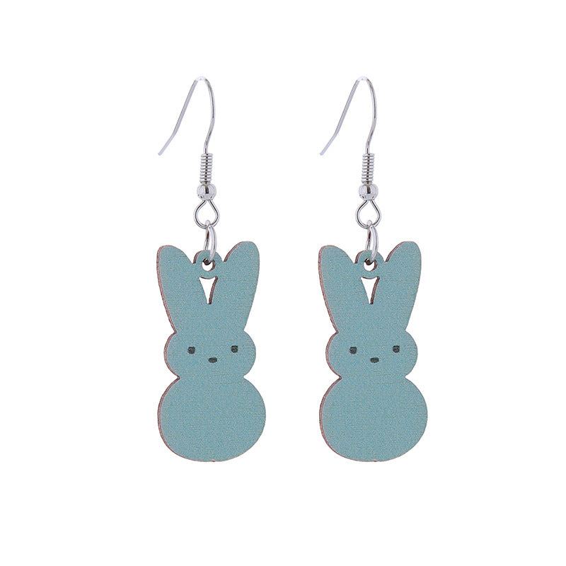 Wholesale Easter Bunny Wooden Earrings Necklaces