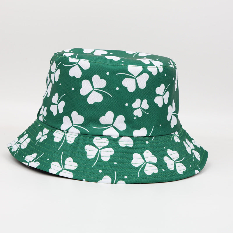 Wholesale  Four-leaf Clover Printed Fisherman Bucket Hat