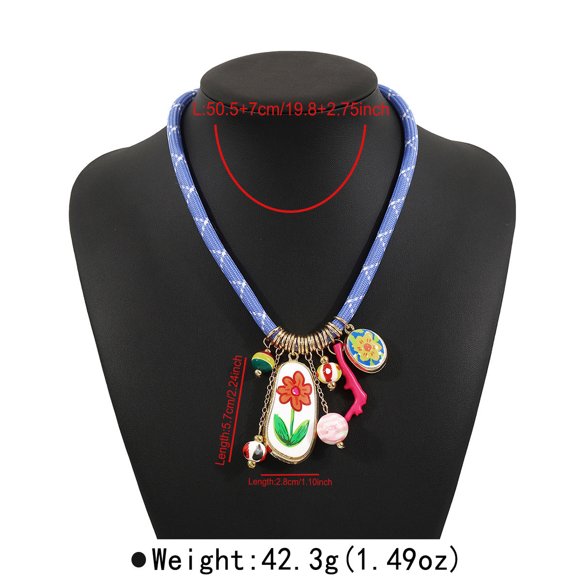 Wholesale  small flower multi pendant necklace